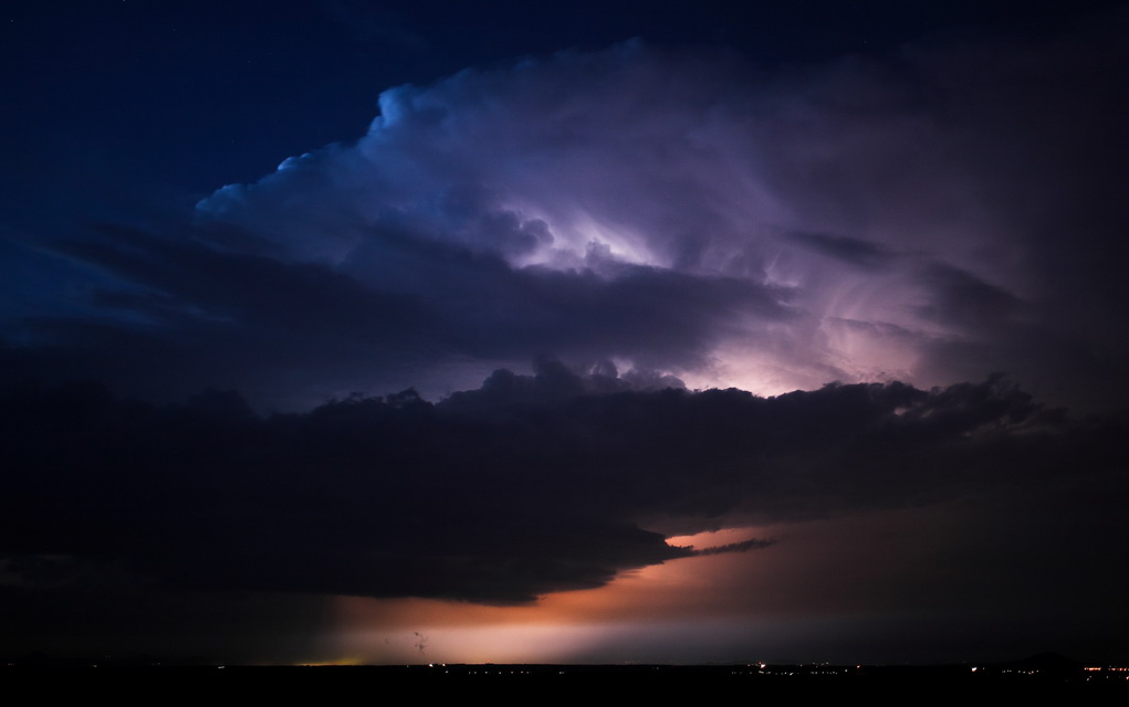 Večerní supercela na Litoměřicku 21. 8. 2012