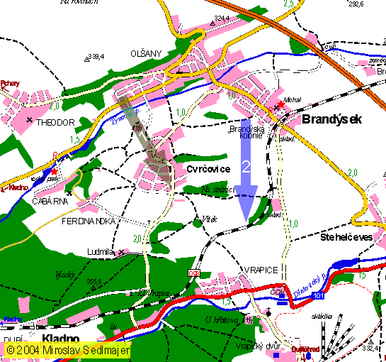 Mapa výskytu tromb