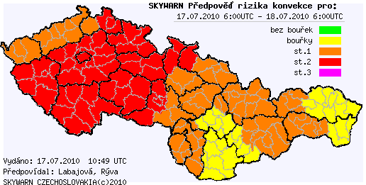 Aktualizace předpovědi na 17.7.2010