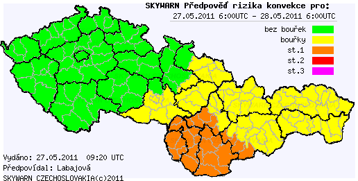 Aktualizace předpovědi na 27.5.2011