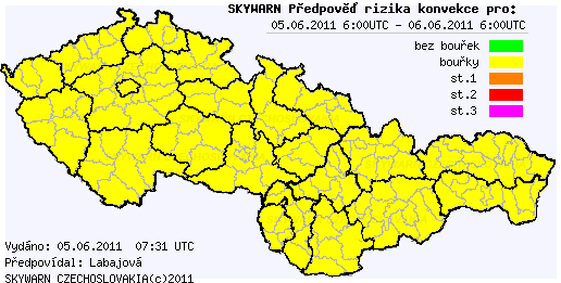 Předpověď konvektivních bouří na 5.6.2011