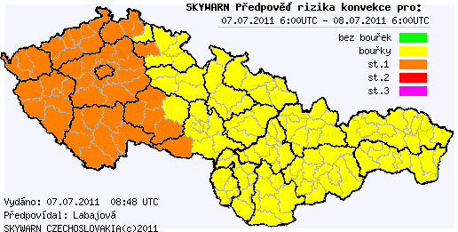 Předpověď konvektivních bouří na 7.7.2011