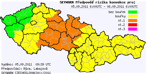 Předpověď konvektivních bouří na 5.9.2011