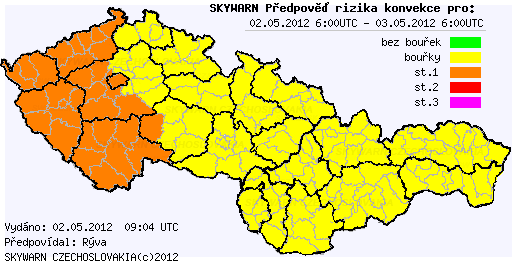 Předpověď konvektivních bouří na 2.5.2012