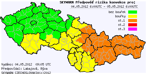 Předpověď konvektivních bouří na 4.5.2012