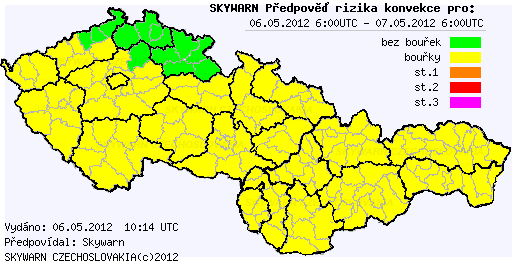 Předpověď konvektivních bouří na 6.5.2012