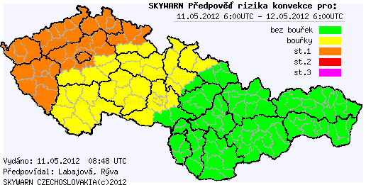 Předpověď konvektivních bouří na 11.5.2012