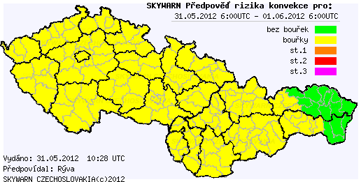 Předpověď konvektivních bouří na 31.5.2012