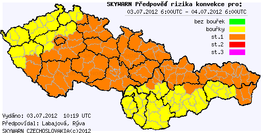 Předpověď konvektivních bouří na 3.7.2012