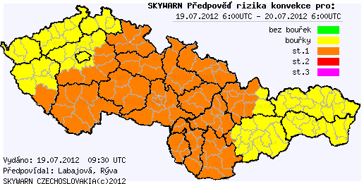 Předpověď konvektivních bouří na 19.7.2012