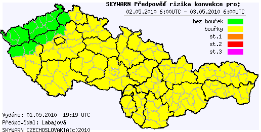 Předpověď konvektivních bouří na 2.5.2010