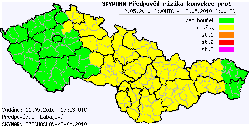 Předpověď konvektivních bouří na 12.5.2010