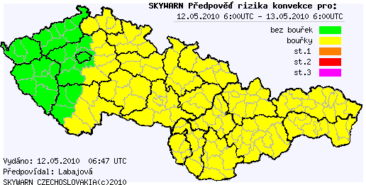 Aktualizace předpovědi na 12.5.2010