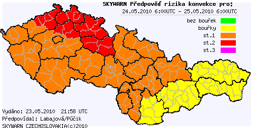 Předběžná předpověď konvektivních bouří na 24.5.2010