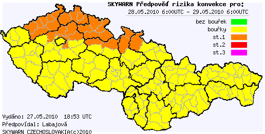 Předpověď konvektivních bouří na 28.5.2010